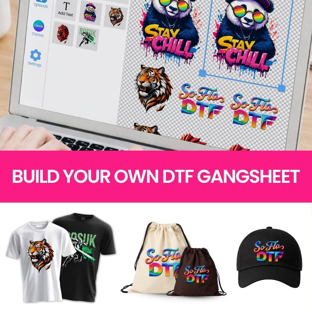 Custom DTF Gang Sheet Builder | 22-Inch-Wide Heat Transfers