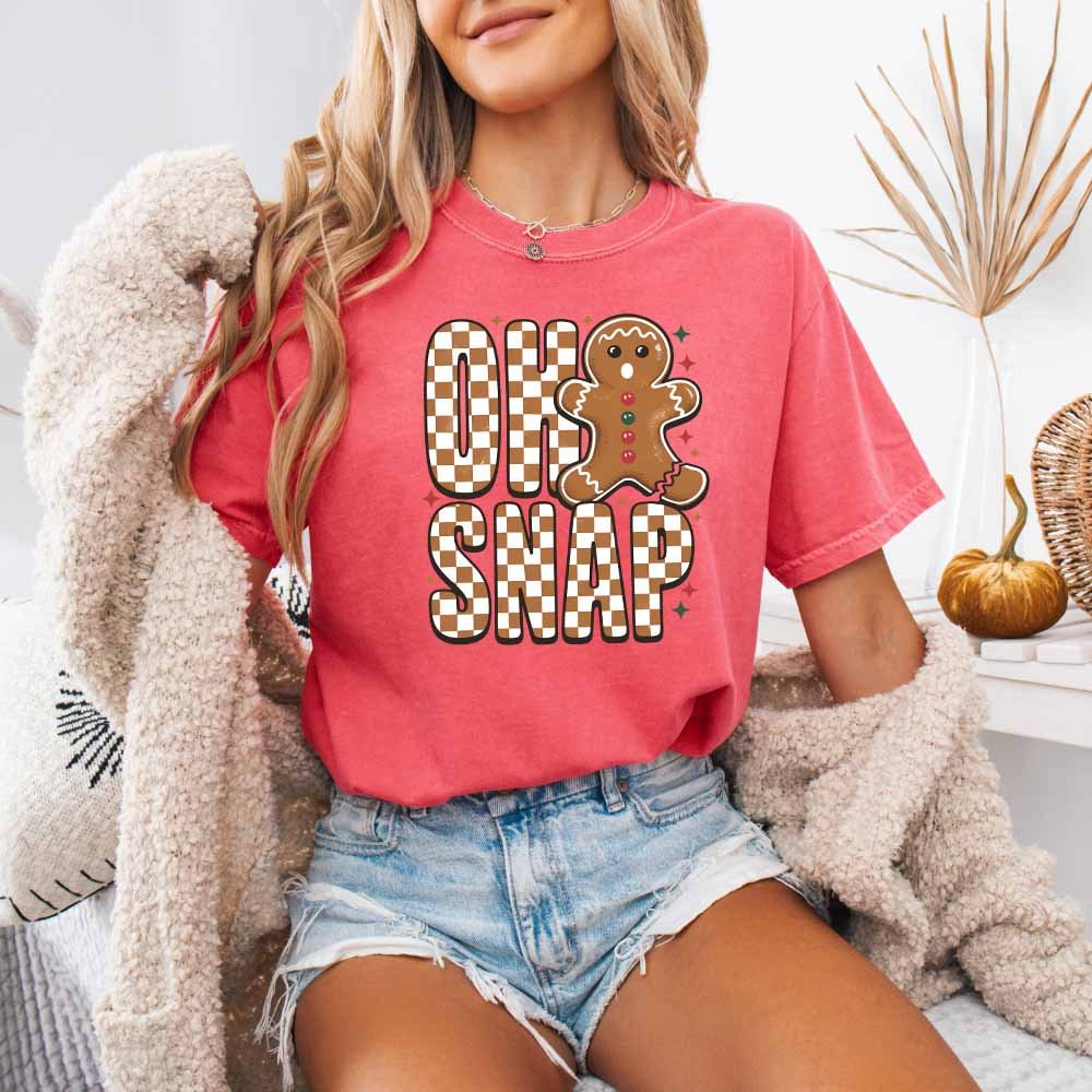 May include a playful “Oh Snap Gingerbread” design as a 9.5-inch DTF transfer, ideal for customizing T-shirts, sweatshirts, tote bags, and other apparel.