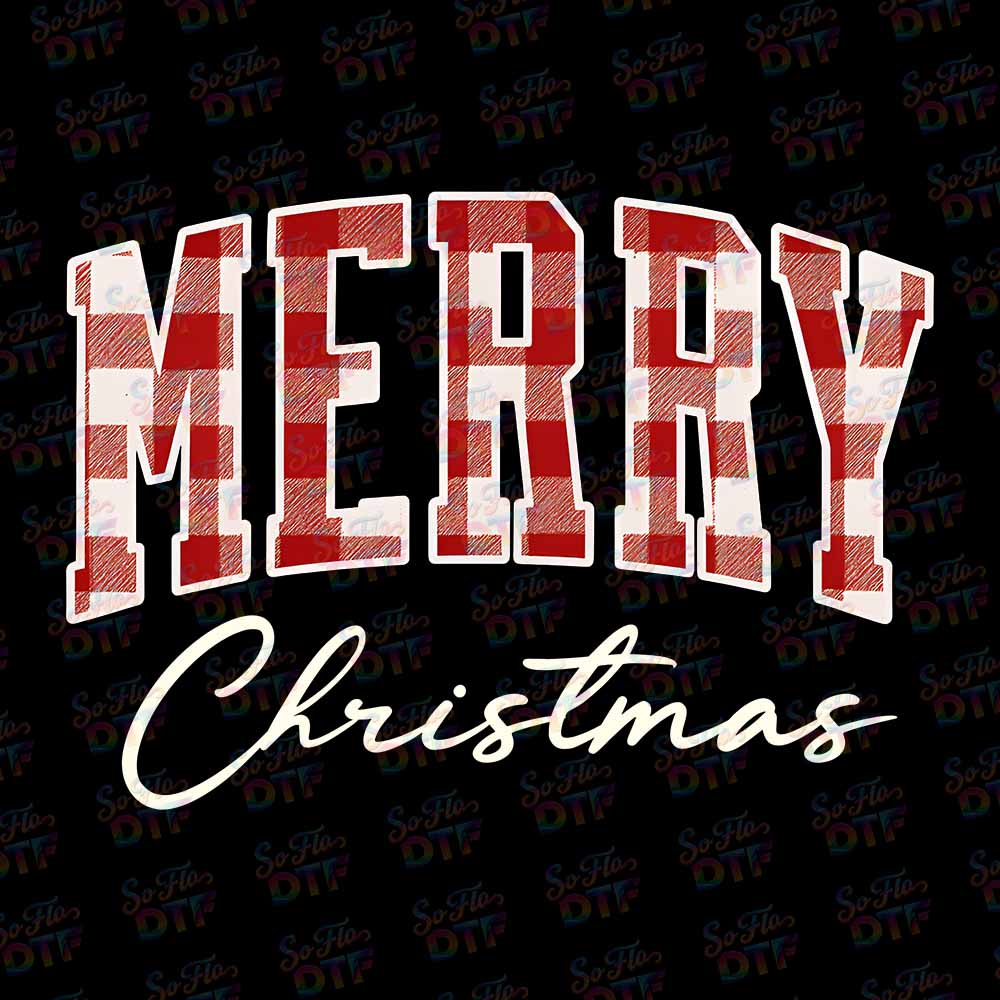 Merry Christmas Buffalo Plaid - DTF Transfer 9.5"