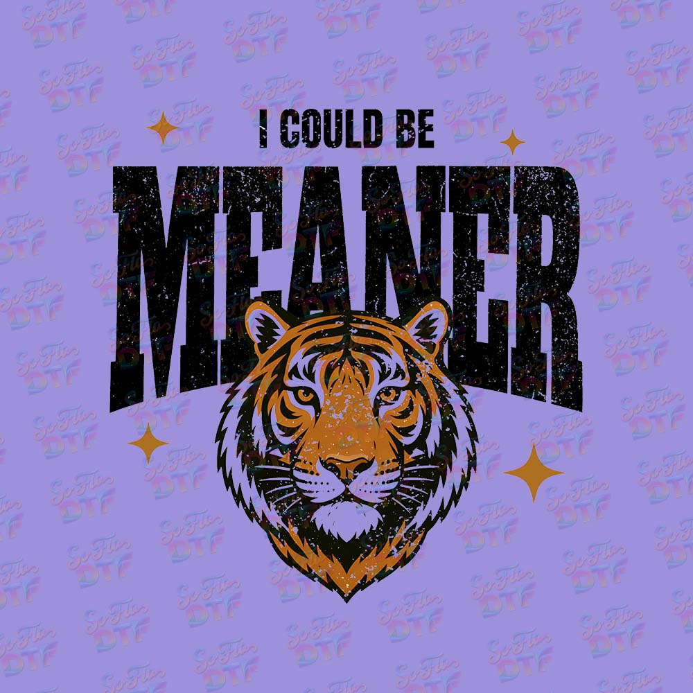 I Could Be Meaner Shirt - Retro Y2K Tiger - DTF Transfer 9.5"