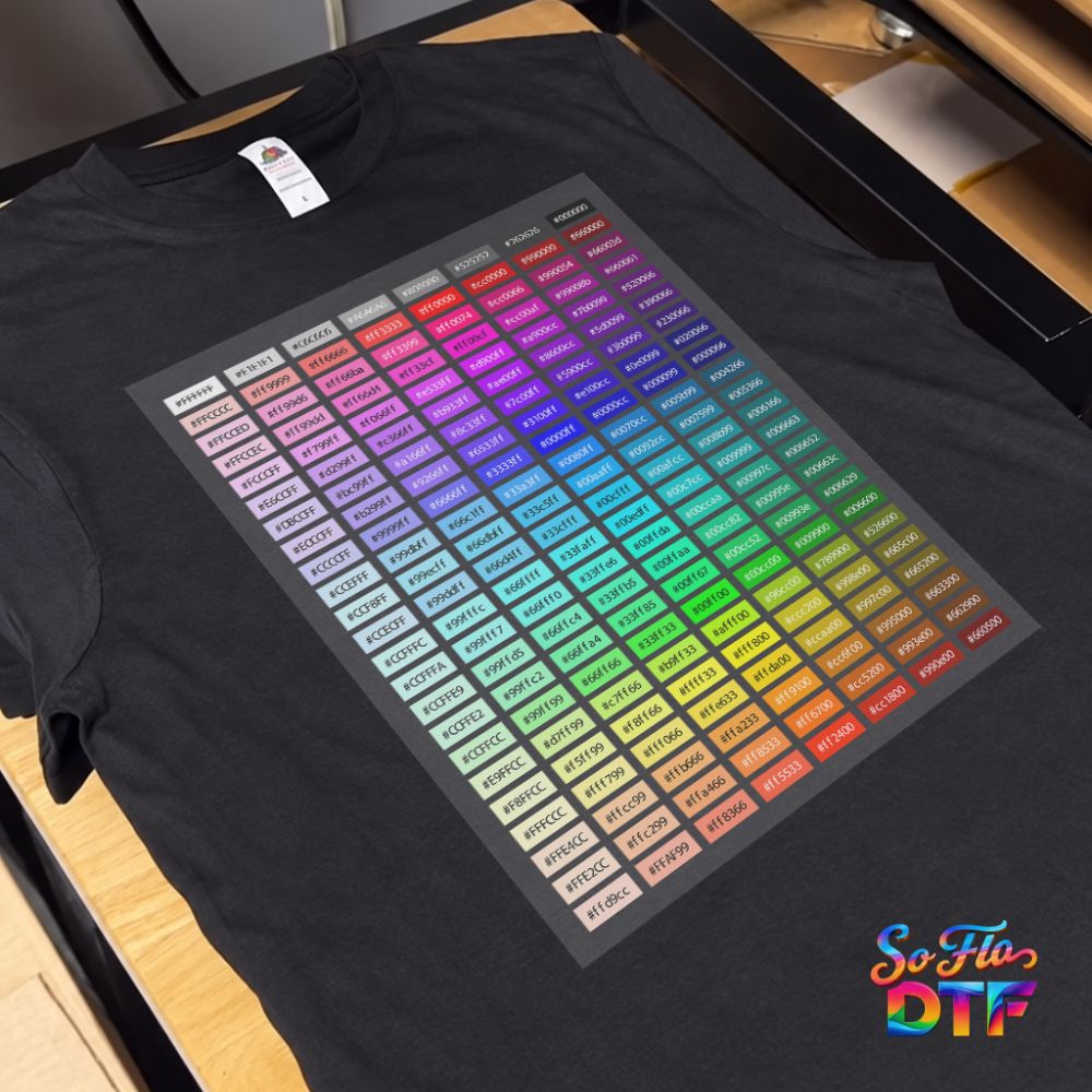 Color Matching Guide DTF Sheet - 11 in X 14 in