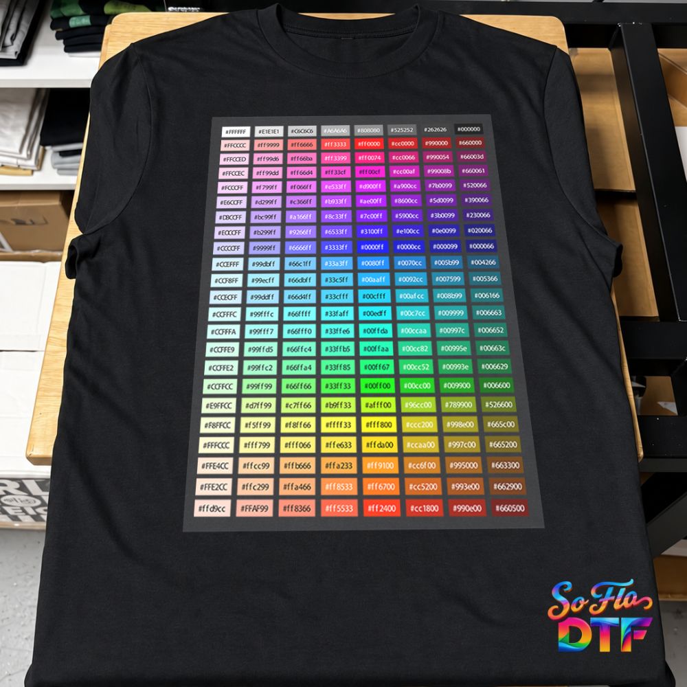 Color Matching Guide DTF Sheet - 11 in X 14 in