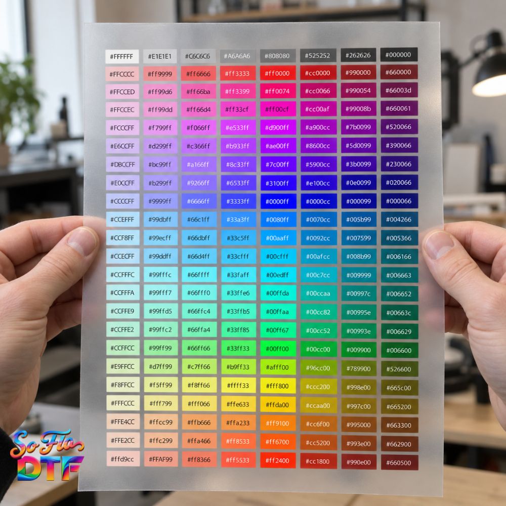 Color Matching Guide DTF Sheet - 11 in X 14 in