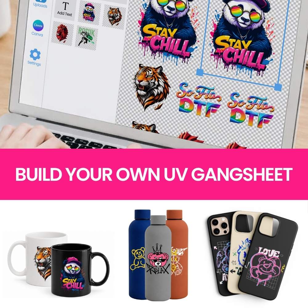 Custom UV DTF Transfers Gang Sheet Builder | 11.5-Inch-Wide Transfers