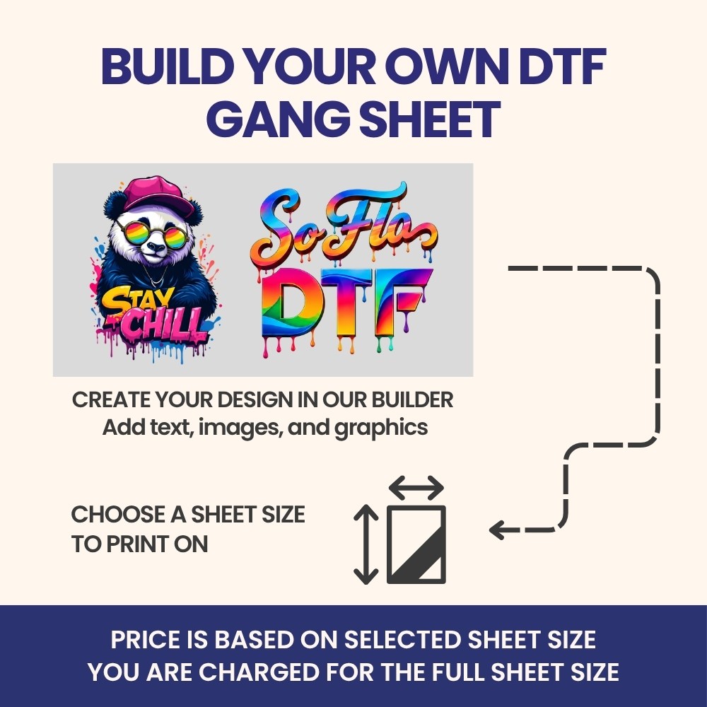 Custom DTF Gang Sheet Builder | 22-Inch-Wide Heat Transfers