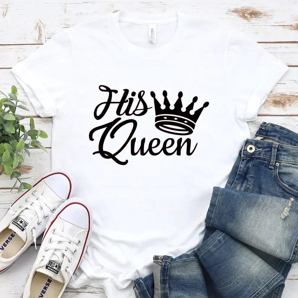 May include a “His Queen & Her King” romantic design as a 9.5-inch DTF transfer, ideal for customizing T-shirts, sweatshirts, tote bags, and other apparel.